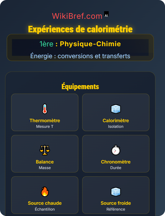 Expériences de calorimétrie Échanges et transferts thermiques