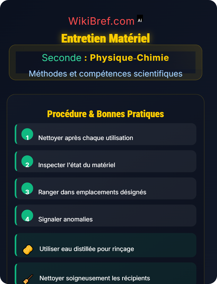 Entretien matériel Matériel de laboratoire et sécurité