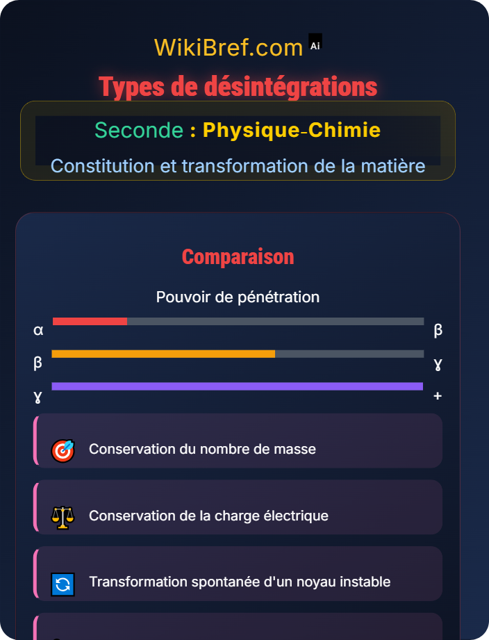 Types de désintégrations Transformations nucléaires