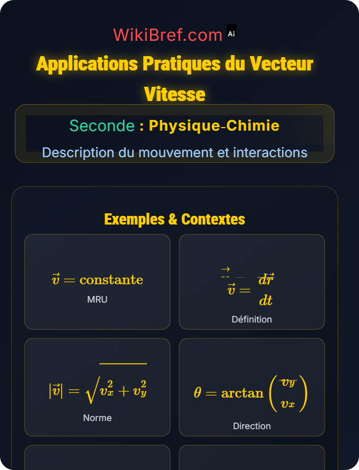 Applications pratiques Représentation d’un vecteur vitesse
