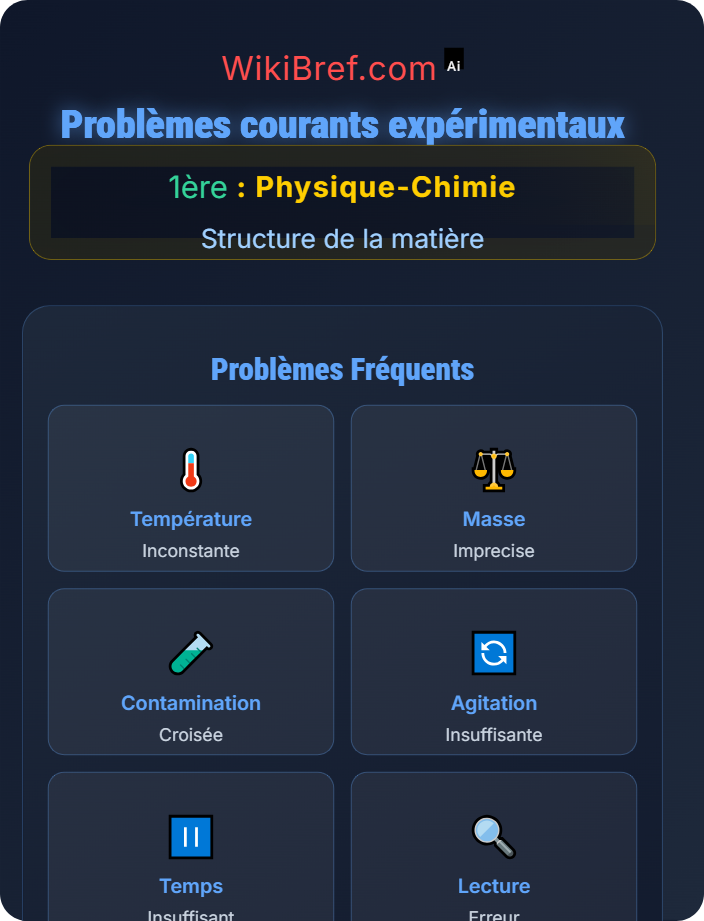 Problèmes courants expérimentaux Solubilité et extraction