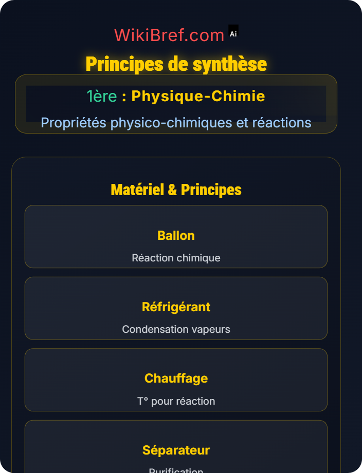Principes de synthèse Synthèse en chimie organique