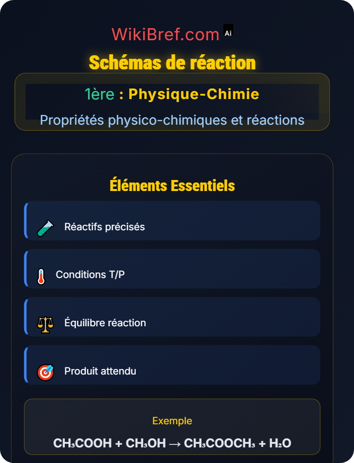 Schémas de réaction Synthèse en chimie organique