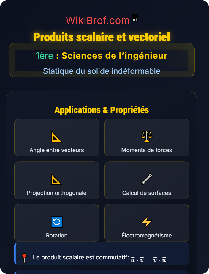 Produits scalaire et vectoriel Calcul vectoriel appliqué
