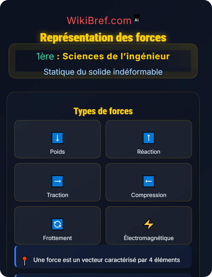 Représentation des forces Modélisation des actions mécaniques