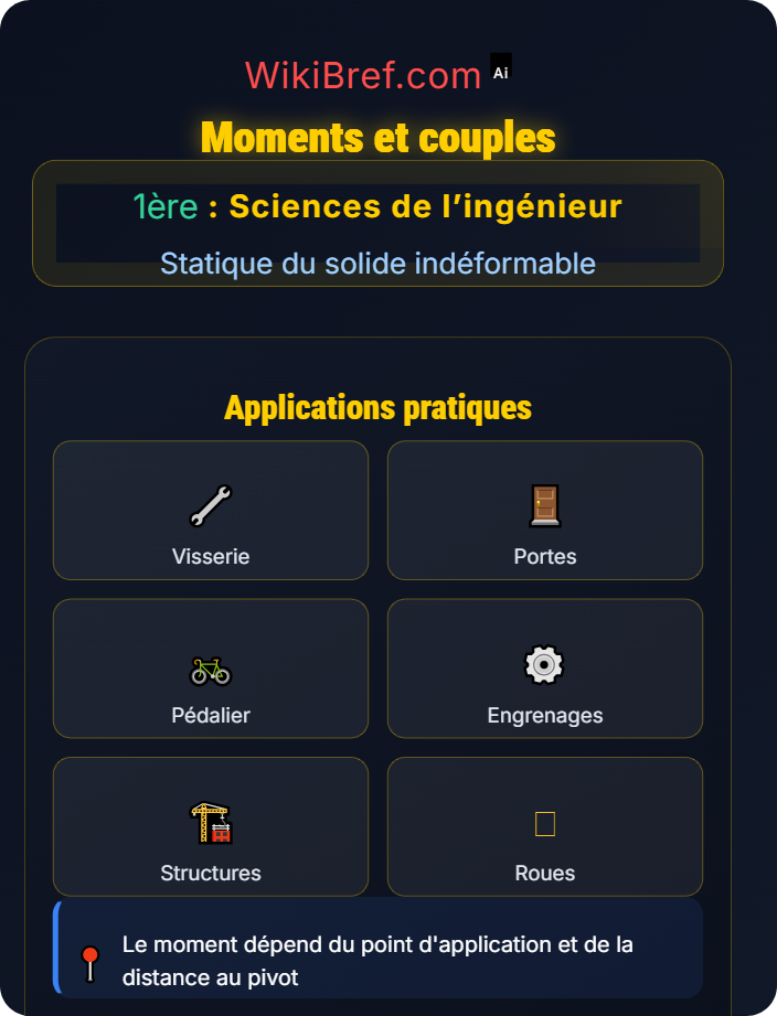 Moments et couples Modélisation des actions mécaniques