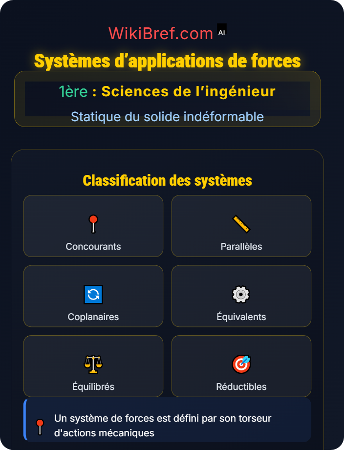 Systèmes d’applications de forces Modélisation des actions mécaniques