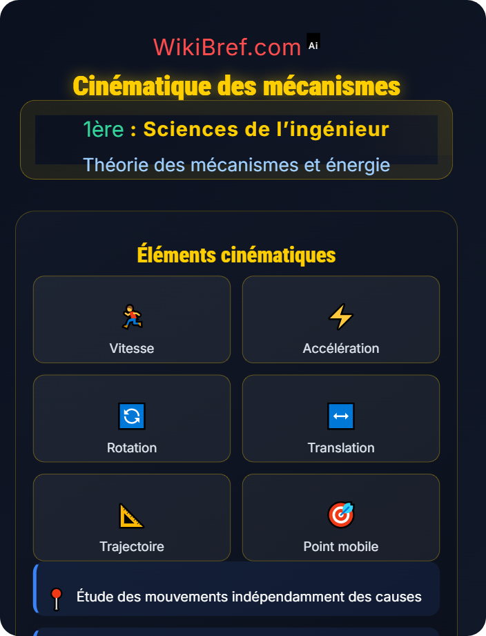 Cinématique des mécanismes Types de mécanismes