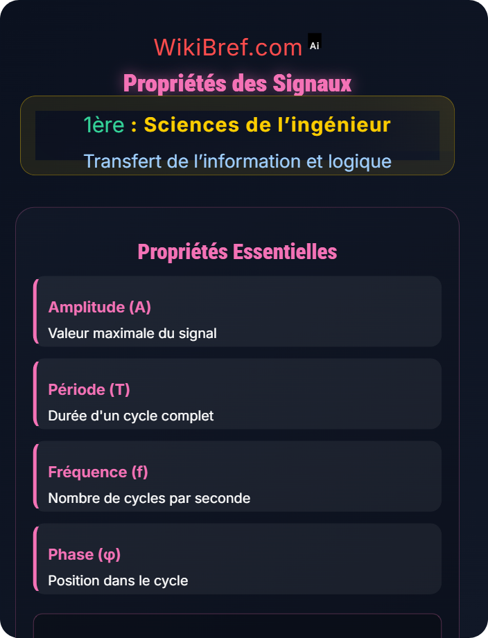 Propriétés des signaux Signaux et transmission