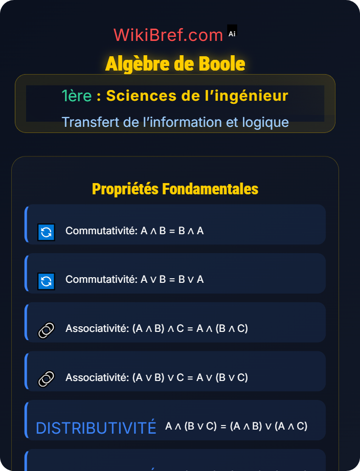 Algèbre de Boole Logique combinatoire
