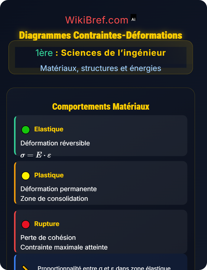 Diagrammes contraintes‑déformations Structures et contraintes