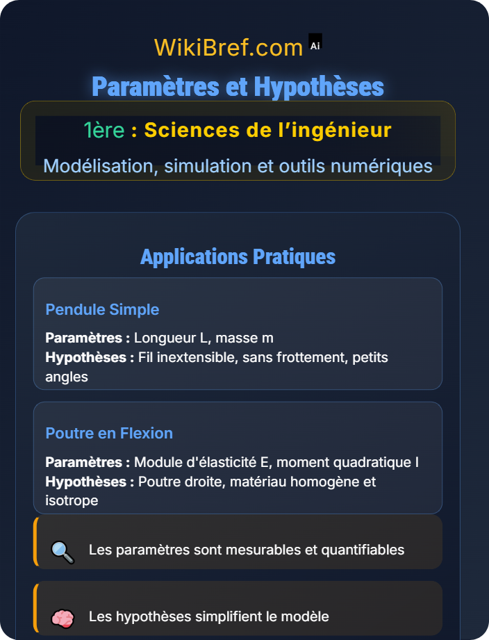 Paramètres et hypothèses Introduction à la modélisation