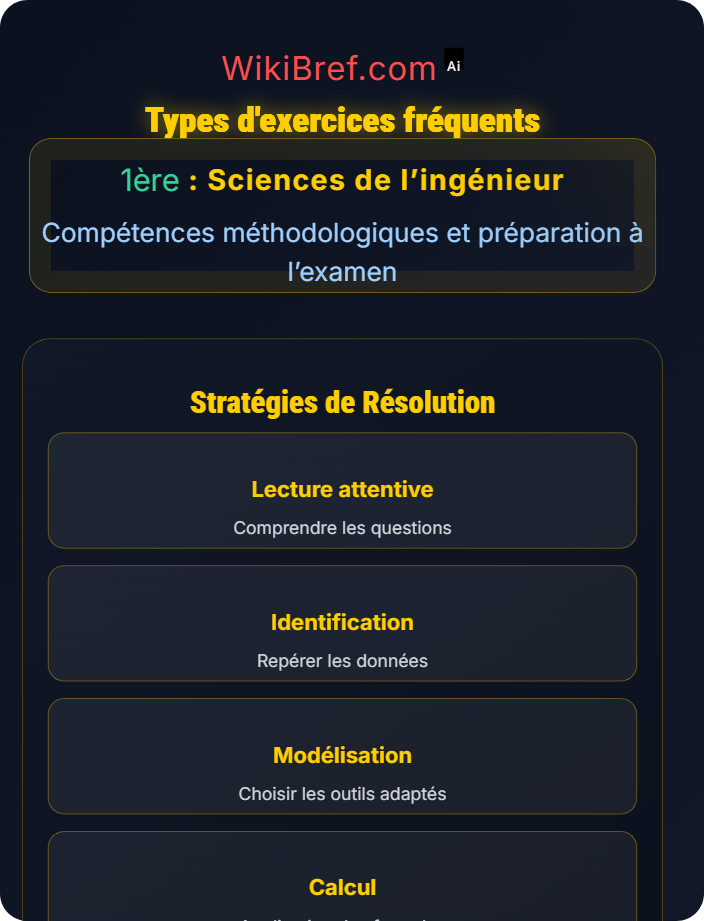 Types d’exercices fréquents Préparation au bac