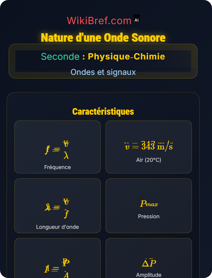 Nature d’une onde sonore Émission et propagation d’un signal sonore