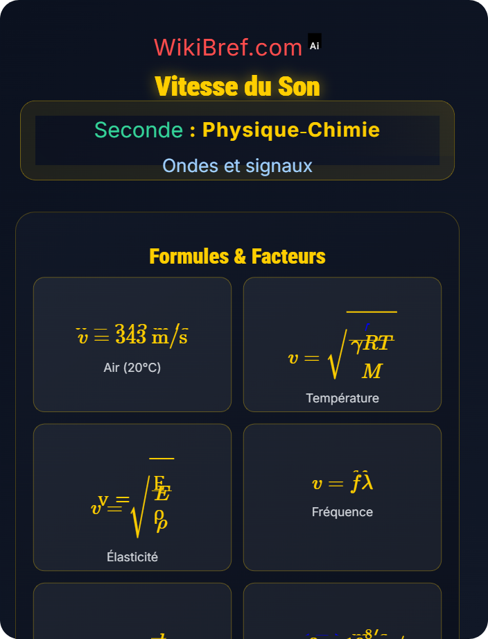 Vitesse du son Émission et propagation d’un signal sonore