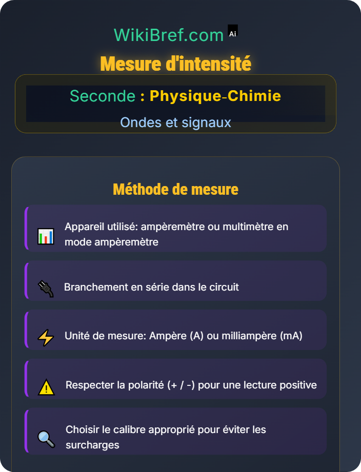 Mesure d’intensité Intensité et tension dans un circuit électrique