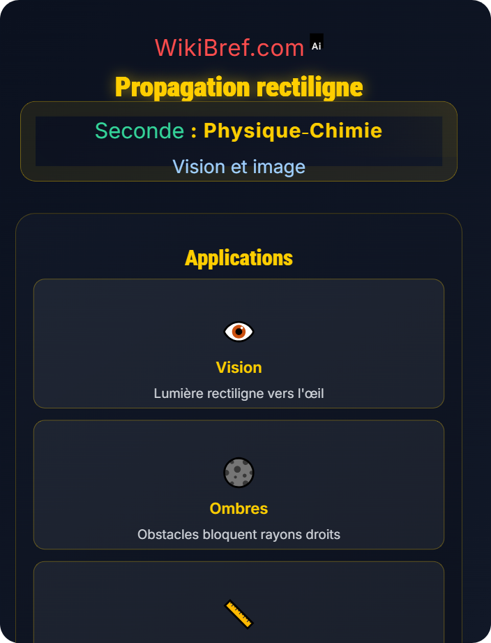 Propagation rectiligne Propagation et décomposition de la lumière