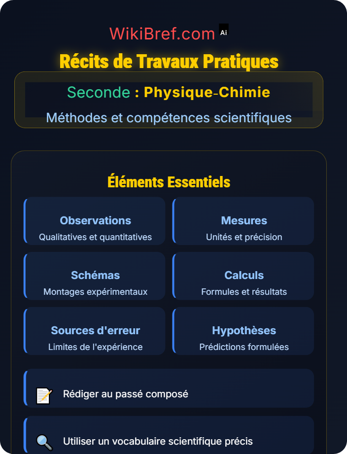 Récits de travaux pratiques Rédaction scientifique
