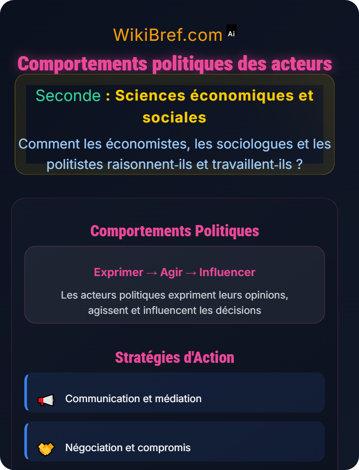Comportements politiques des acteurs Introduction aux sciences politiques