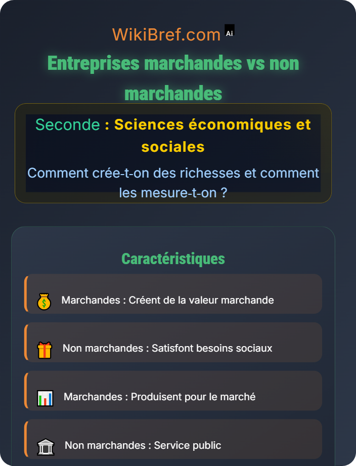 Entreprises marchandes vs non marchandes Diversité des organisations productives