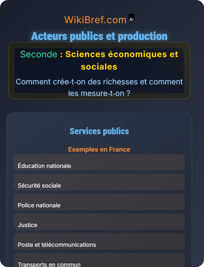 Acteurs publics et production Diversité des organisations productives