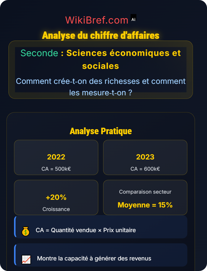 Analyse du chiffre d’affaires Mesure des richesses produites : l’exemple d’une entreprise