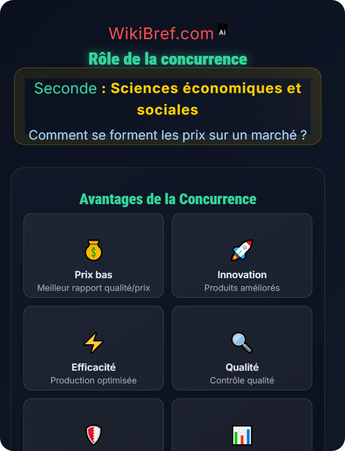 Rôle de la concurrence Les différents types de marchés et d’échanges marchands