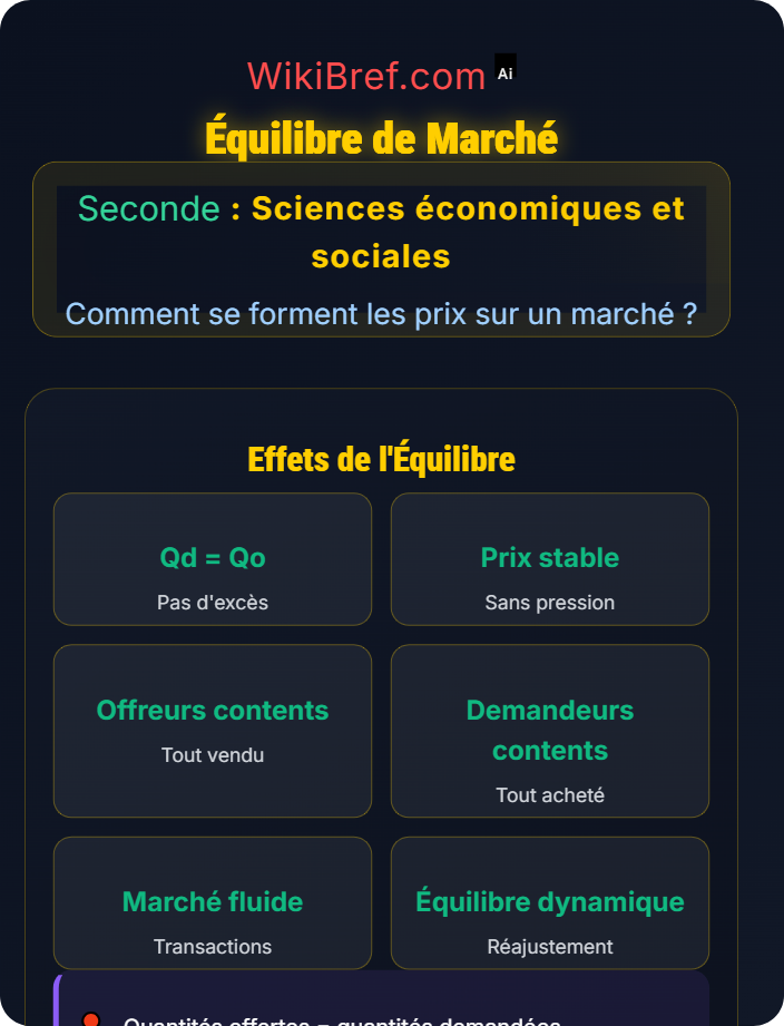 Équilibre de marché La loi de l’offre et de la demande et la fixation du prix d’équilibre