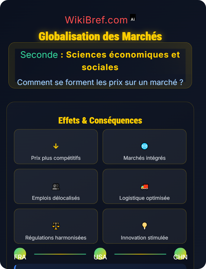 Globalisation des marchés Marchés mondiaux et prix internationaux