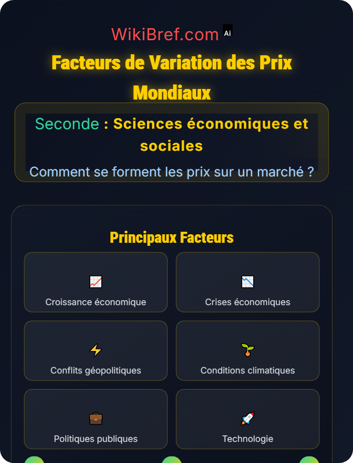Facteurs de variation des prix mondiaux Marchés mondiaux et prix internationaux