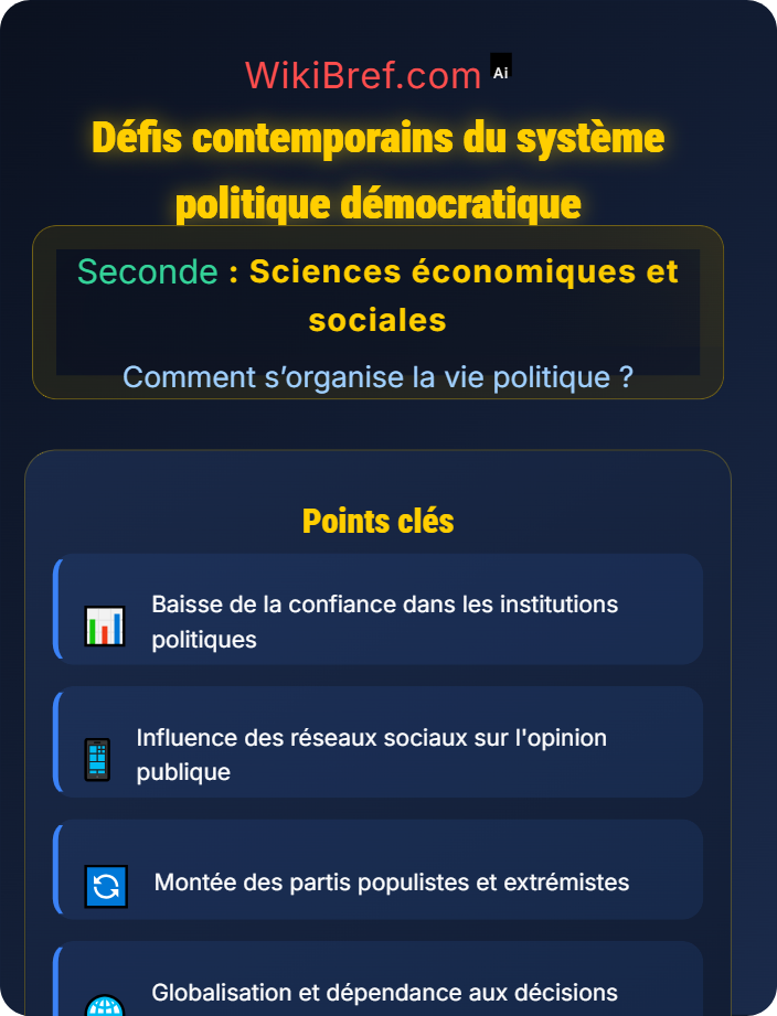 Défis contemporains Le système politique démocratique