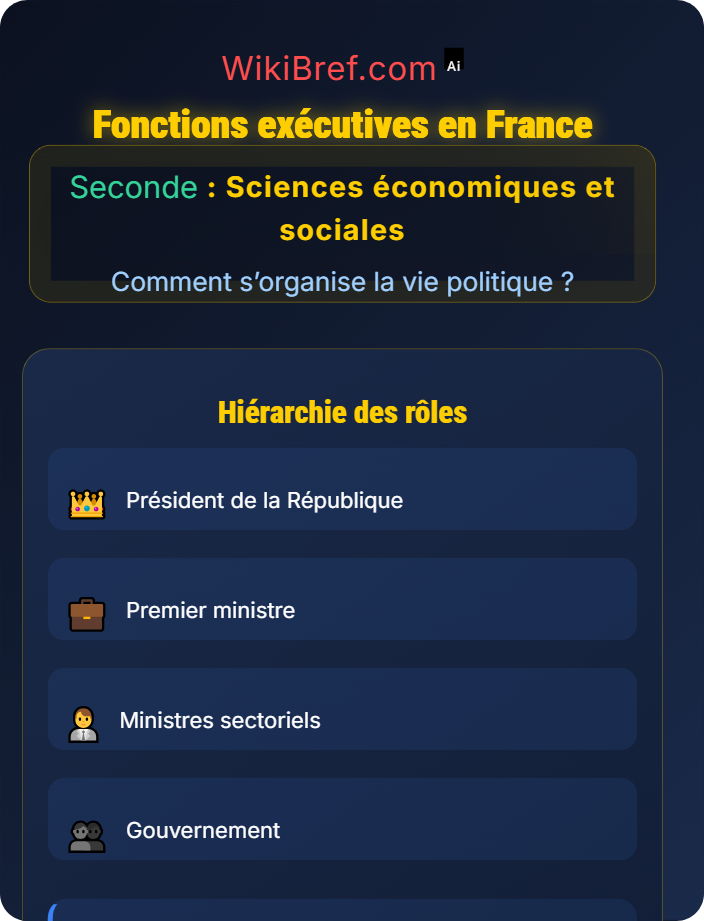 Fonctions exécutives L’organisation des pouvoirs en France