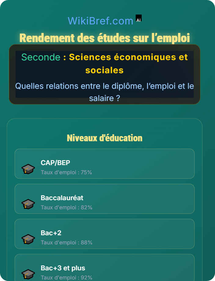 Rendement des études sur l’emploi Diplôme et capital humain