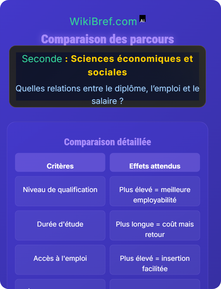 Comparaison des parcours Diplôme et capital humain