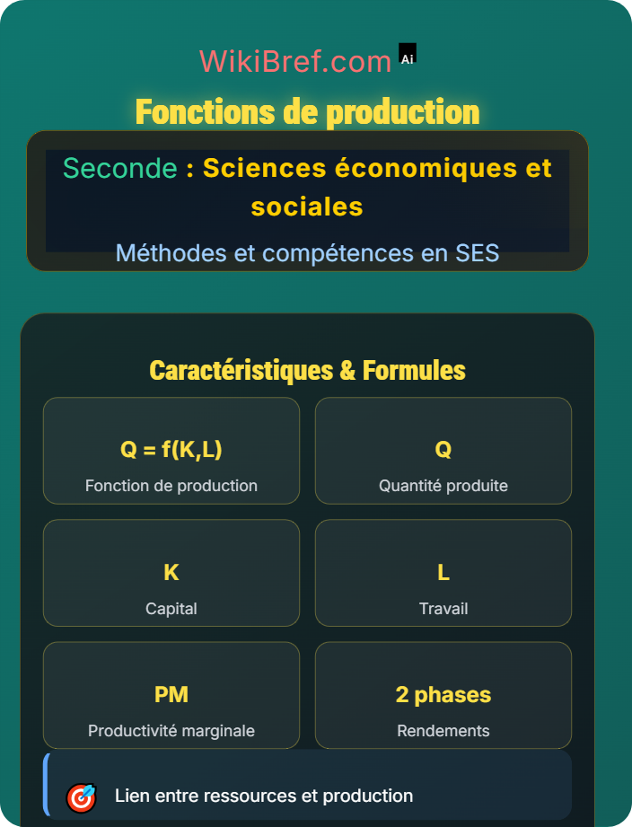 Fonctions de production Construire des représentations économiques