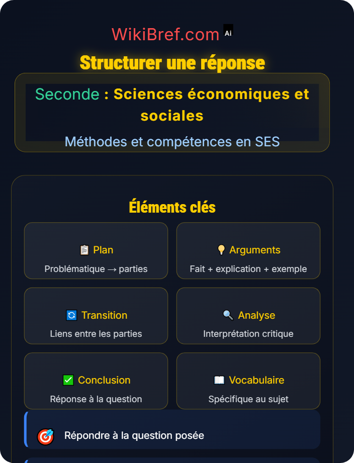 Structurer une réponse Rédaction et argumentation en SES