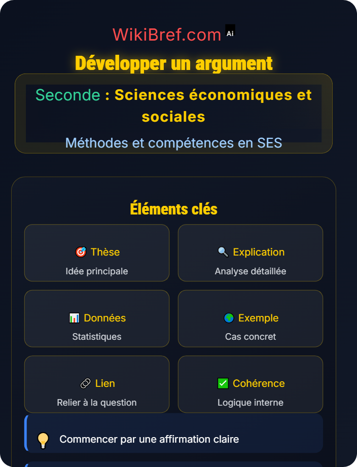Développer un argument Rédaction et argumentation en SES