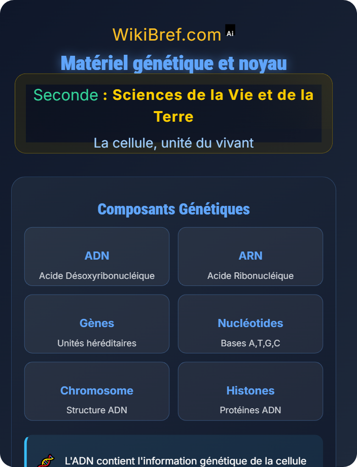 Matériel génétique et noyau Structure cellulaire détaillée