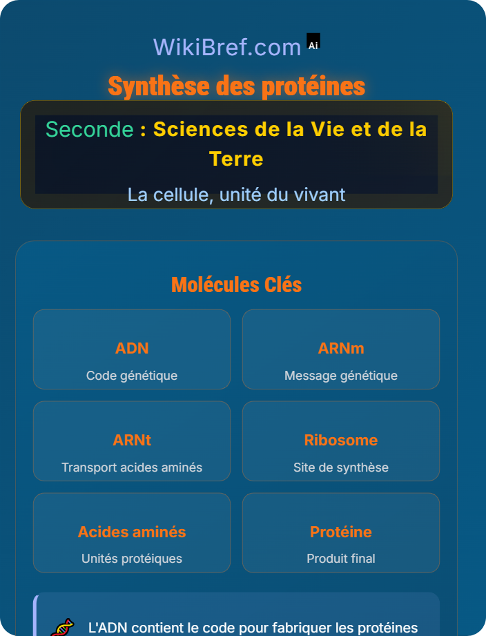 Synthèse des protéines Structure cellulaire détaillée