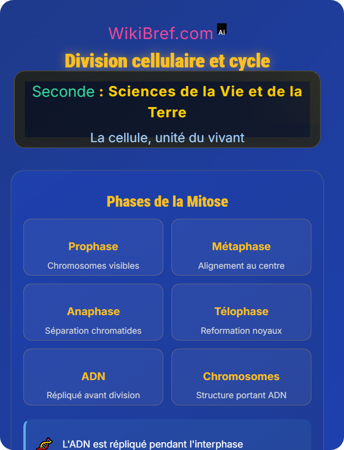 Division cellulaire et cycle Structure cellulaire détaillée