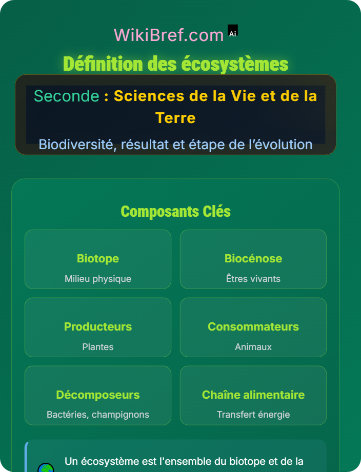 Définition des écosystèmes Biosphère et diversité des écosystèmes