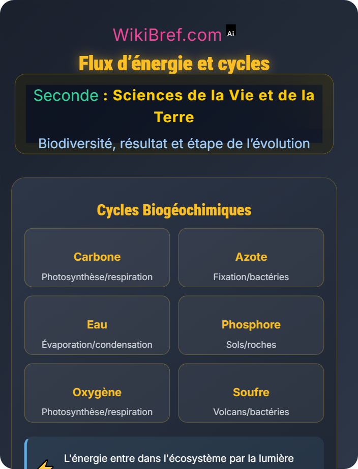 Flux d’énergie et cycles Biosphère et diversité des écosystèmes
