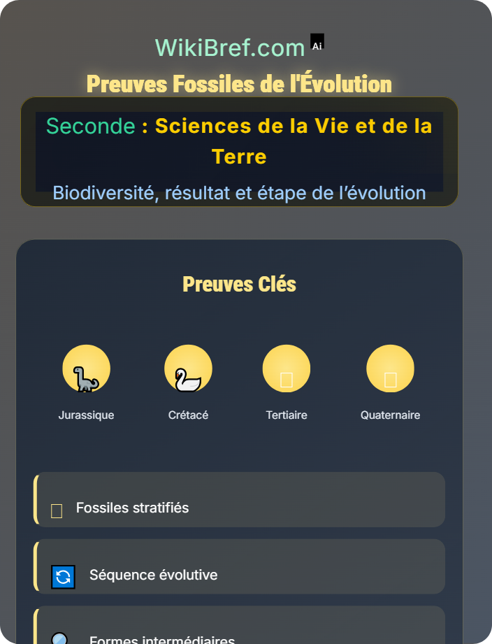 Preuves fossiles de l’évolution Évolution de la biodiversité dans le temps