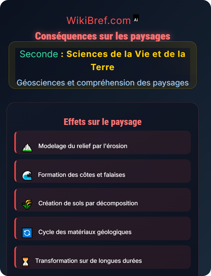 Conséquences sur les paysages Érosion : processus et conséquences