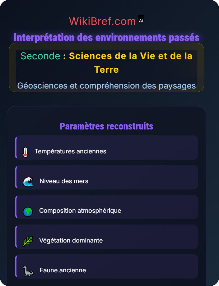 Interprétation des environnements passés Sédimentation et roches sédimentaires