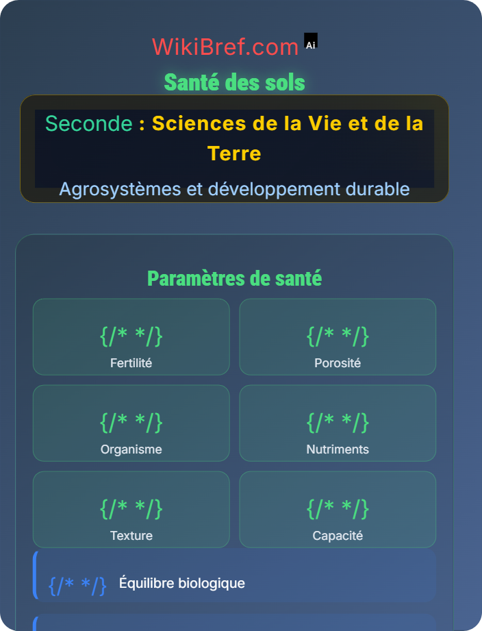 Santé des sols Sol et production de biomasse