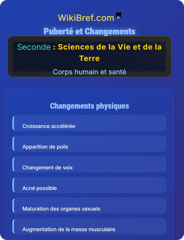 Puberté et changements De la fécondation à la puberté