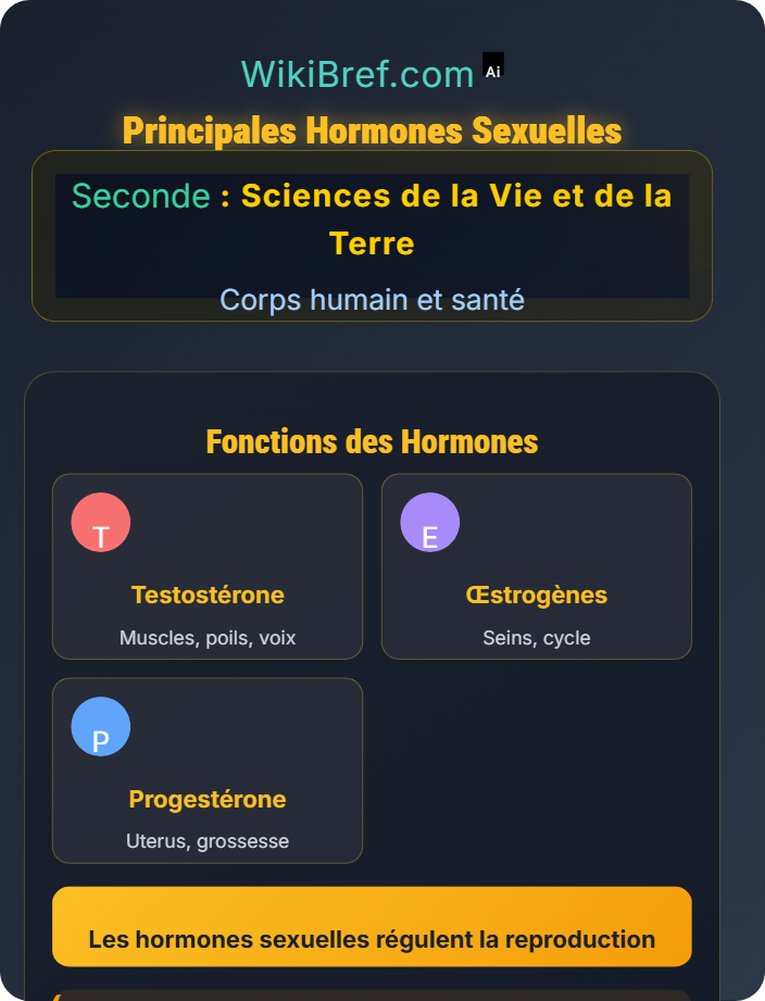Principales hormones sexuelles Rôle des hormones dans la reproduction