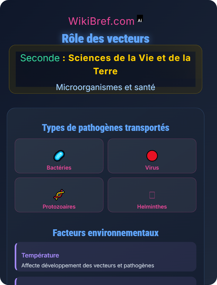 Rôle des vecteurs Agents pathogènes et maladies à vecteur