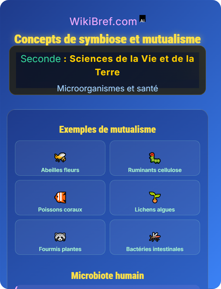 Concepts de symbiose et mutualisme Symbiose et microbiote humain
